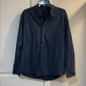 Men's Navy Blue Patterned Shirt